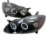 Faros Fondo Negro Ojo De Angel Y Led Toyota Corolla 03 - 08