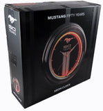 MUSTANG 50 ANIVERSARIO RELOJ NEGRO DE PARED LUZ NEON NARANJA